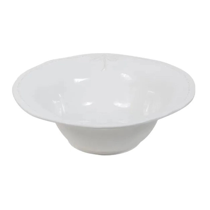 Dragonfly Stoneware White Salad Bowl - Large