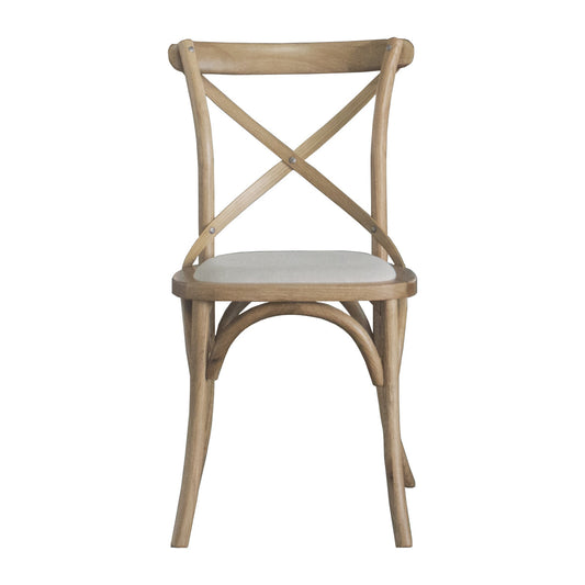 Kasan Crossback Chair - Natural Oak with Linen Seat