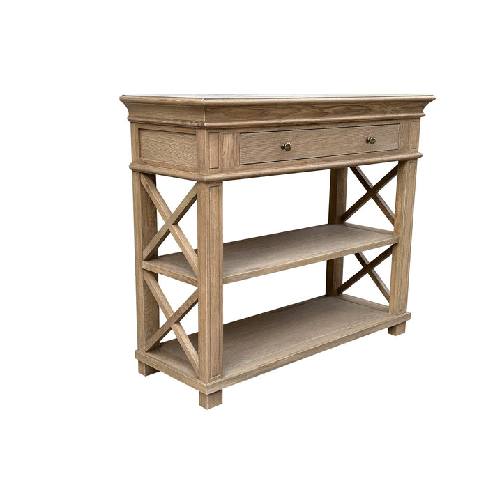 Heston Weathered Oak Console - Small - single draw