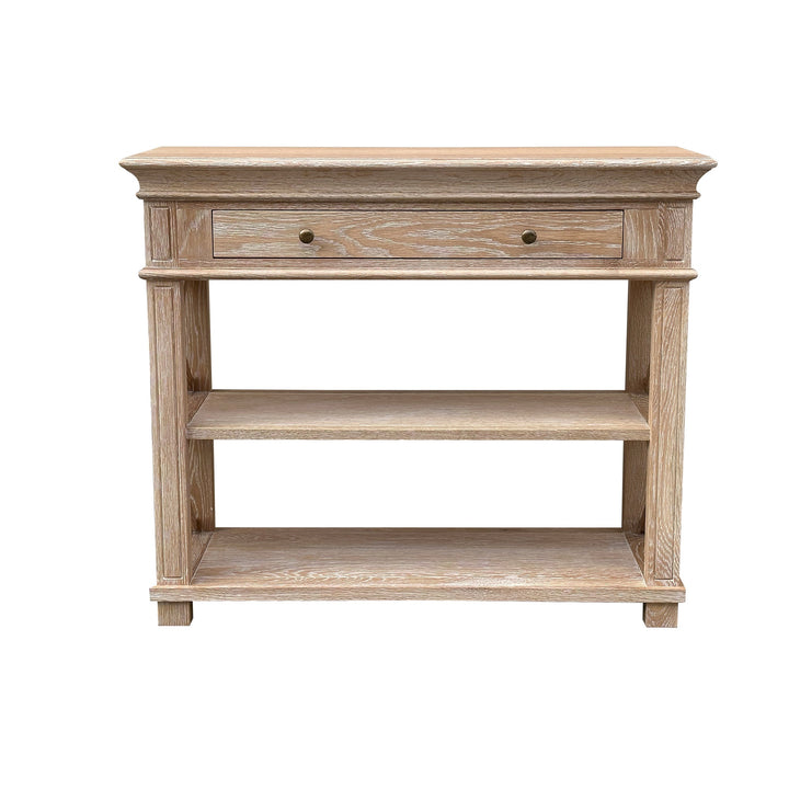 Heston Whitewash Oak Console - Small - single draw