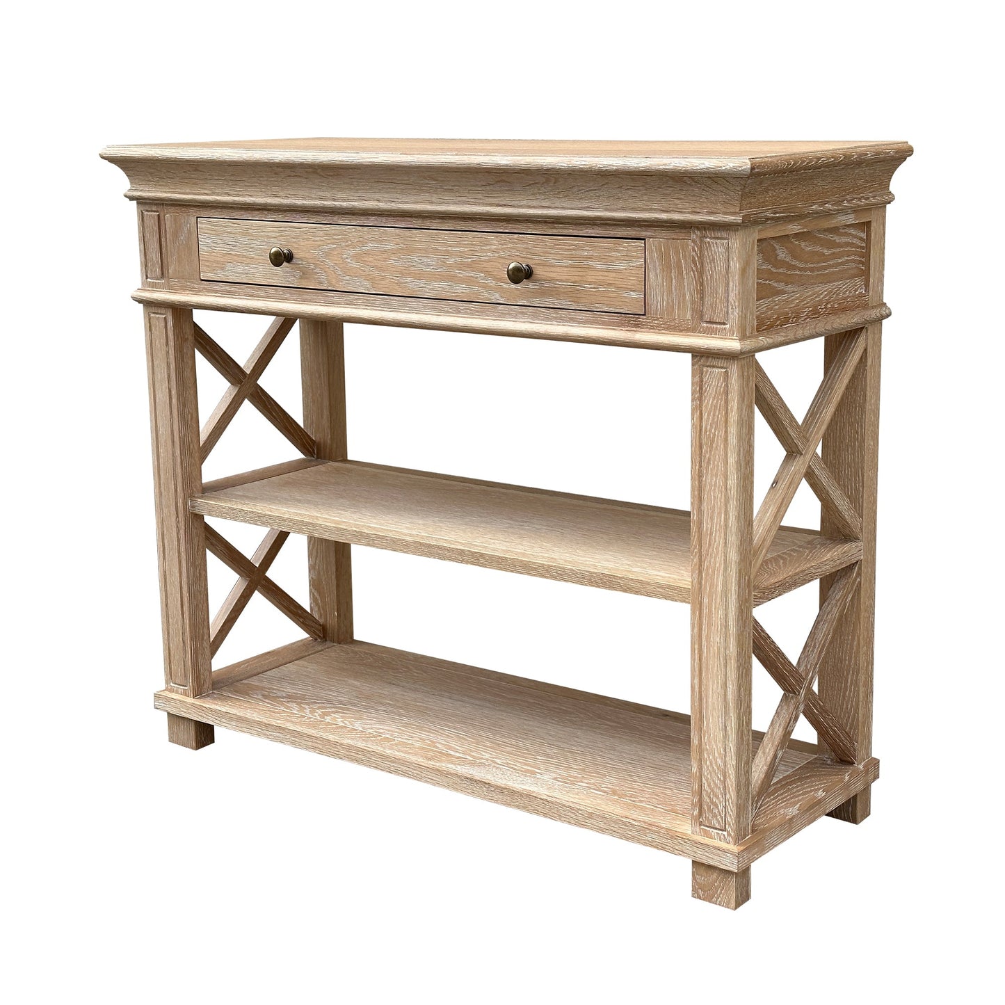 Heston Whitewash Oak Console - Small