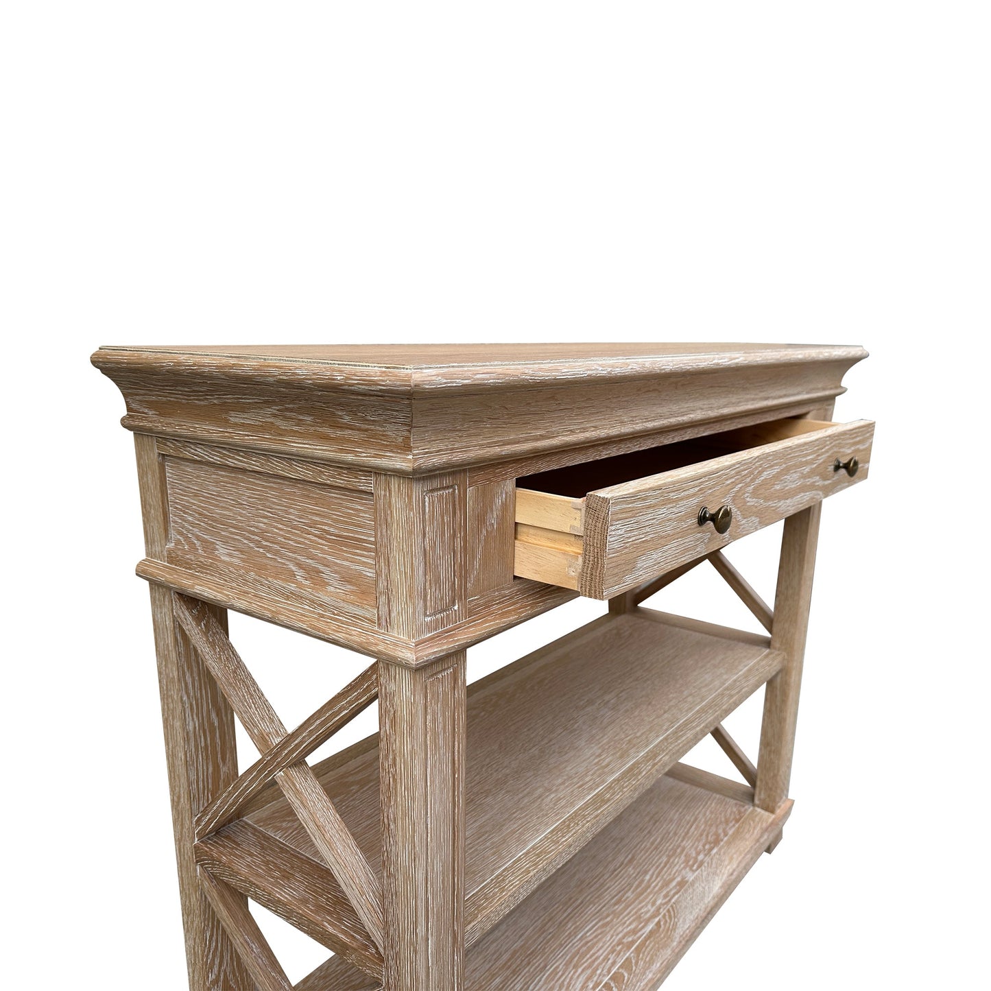 Heston Whitewash Oak Console - Small