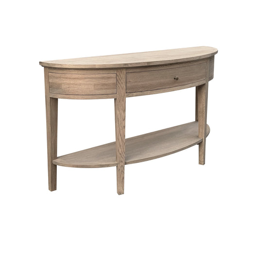 Breton Curved Console - Weathered Oak