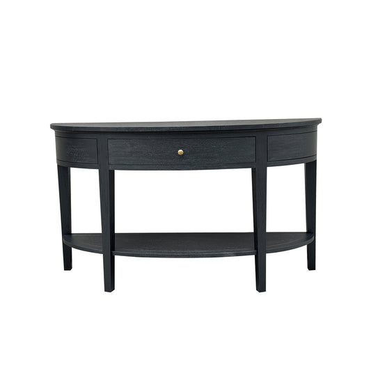 Breton Curved Console - Black Oak