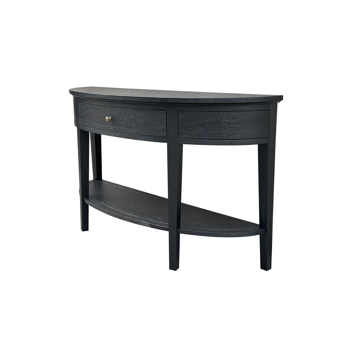 Breton Curved Console - Black Oak