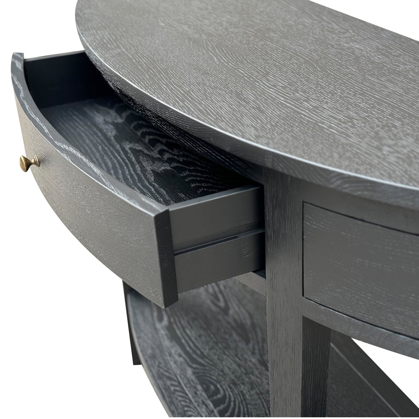 Breton Curved Console - Black Oak