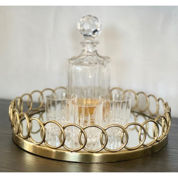 Gold Loop Mirror Tray