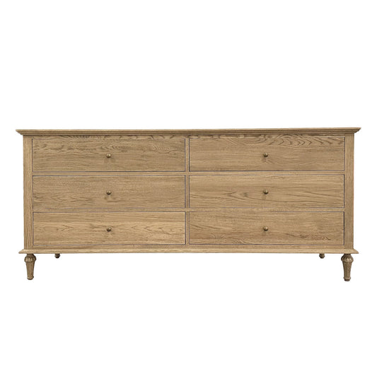 Emmerson 6 Drawers Dresser - Weathered Oak - Round Knobs