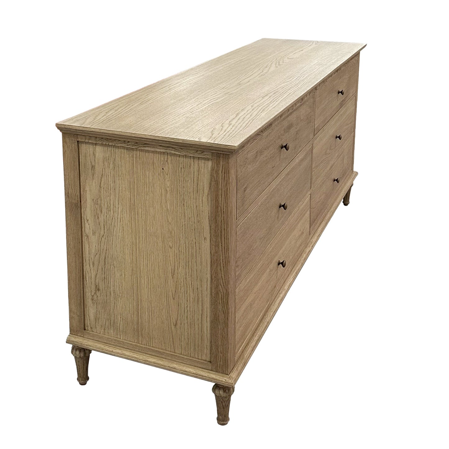 Emmerson 6 Drawers Dresser - Weathered Oak - Round Knobs