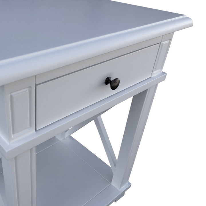 X Brace Side Table White