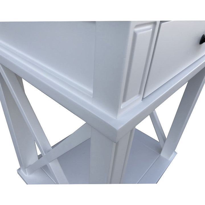 X Brace Side Table White