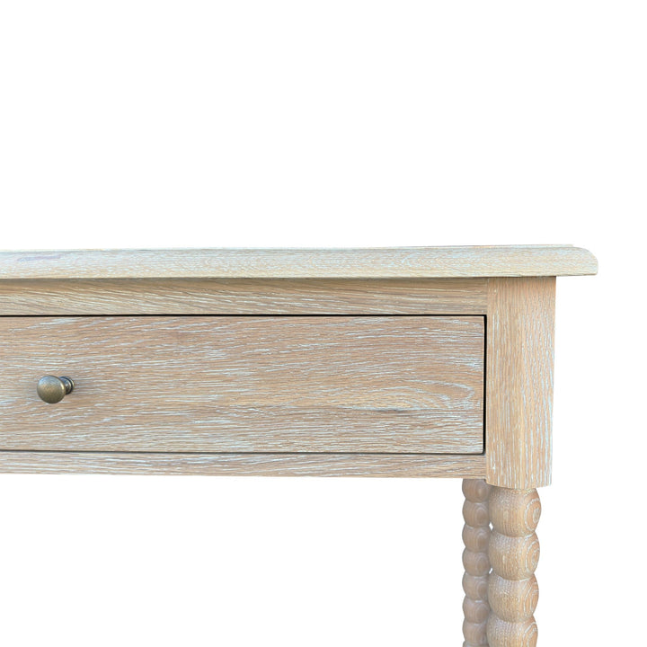 Bobbin Whitewash Oak Console - Large