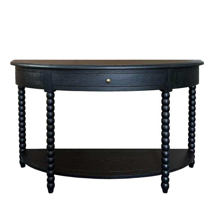 Bobbin Curved single drawer Console Black