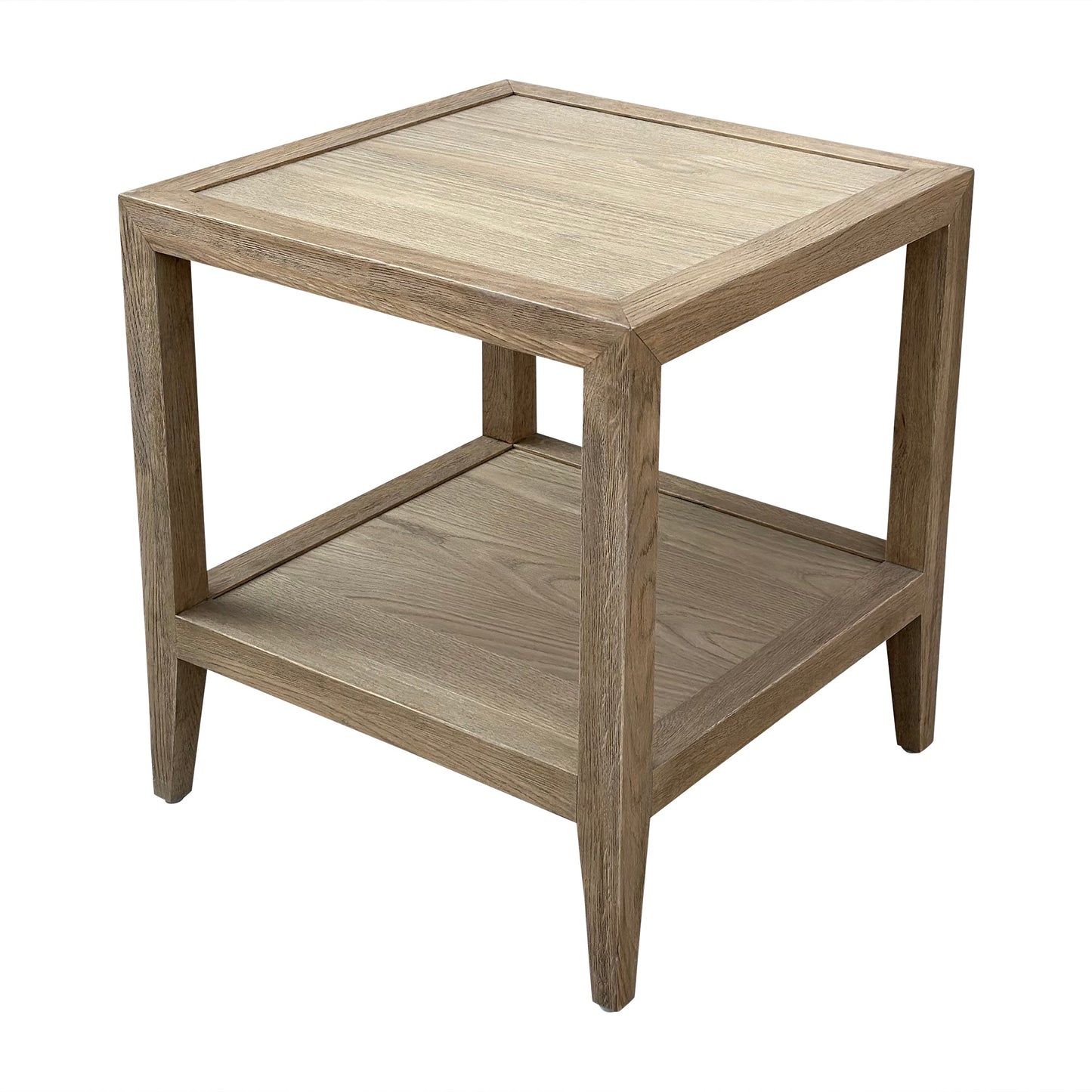 French Contemporary Side Table  - Square Weathered Oak