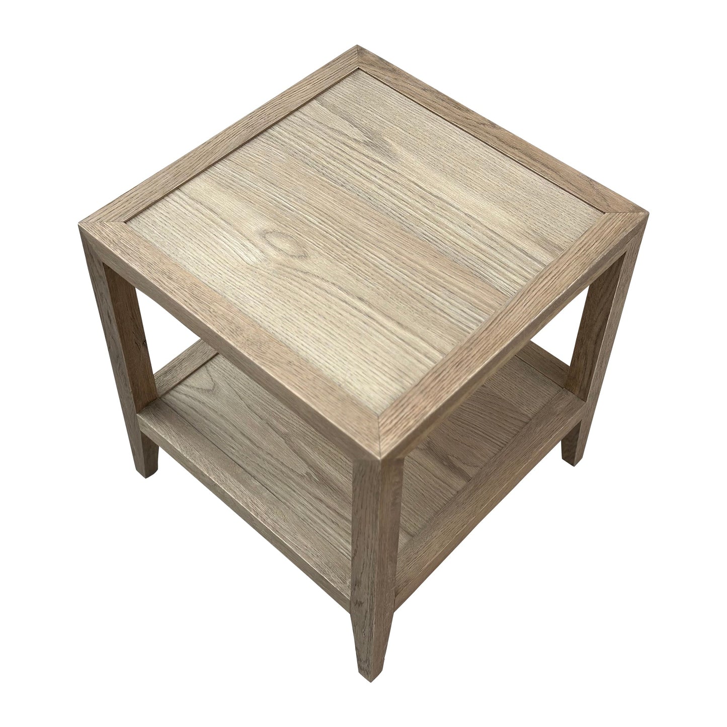 French Contemporary Side Table  - Square Weathered Oak