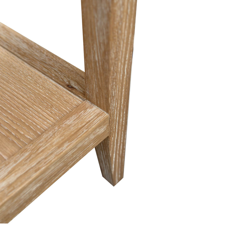 French Contemporary Side Table - Square Whitewashed Oak