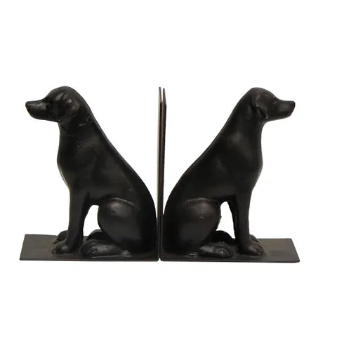 Labrador Bookends black/brown cast iron