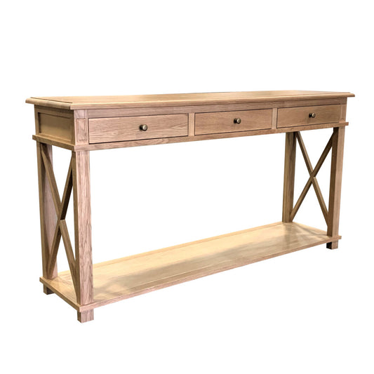 X Brace Three Drawer Console - Various finishes available