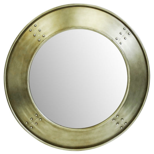 Brushed Champagne Round Mirror