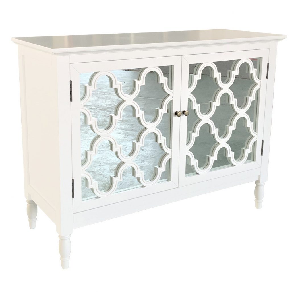 Mirror 2 Door Sideboard White