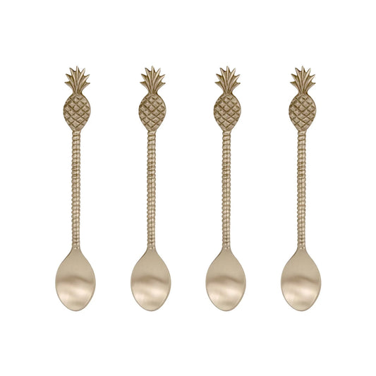 Pineapple Brass Spoon - Set Of 4