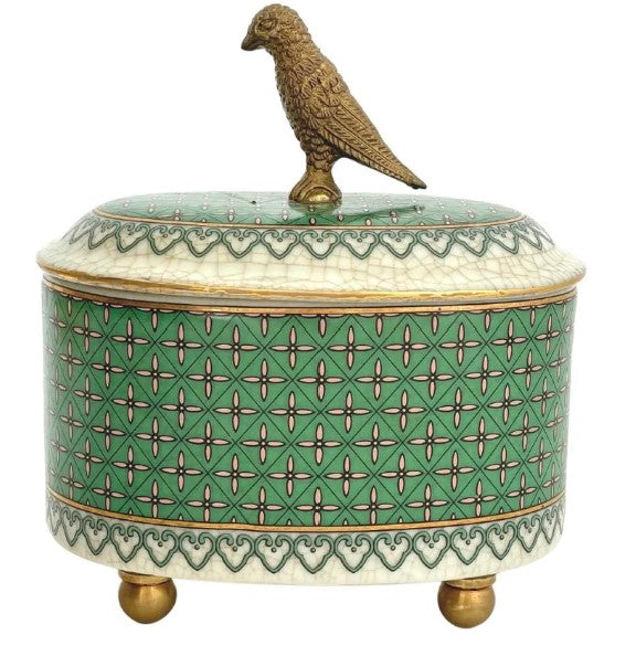 Oval Trinket Box - Green