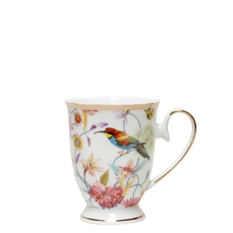 Footed Bird Mug gold trim