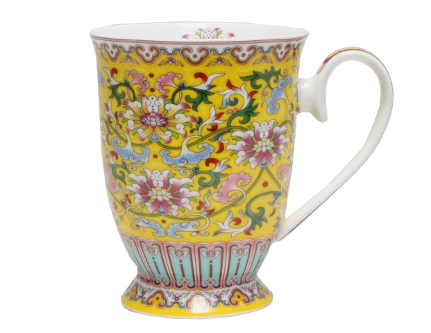 Yellow Floral Footed Mug